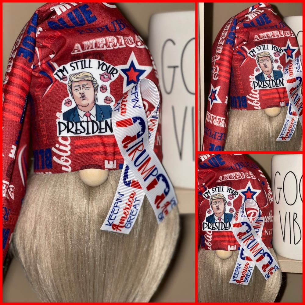 Handmade MAGA Donald Trump USA Republican Gnome